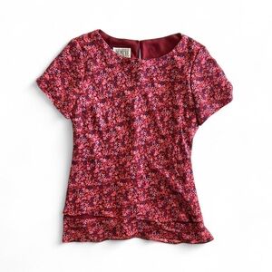 Y2K Yves Cossette Depeche Pink Layered Short Sleeve Silk Shirt